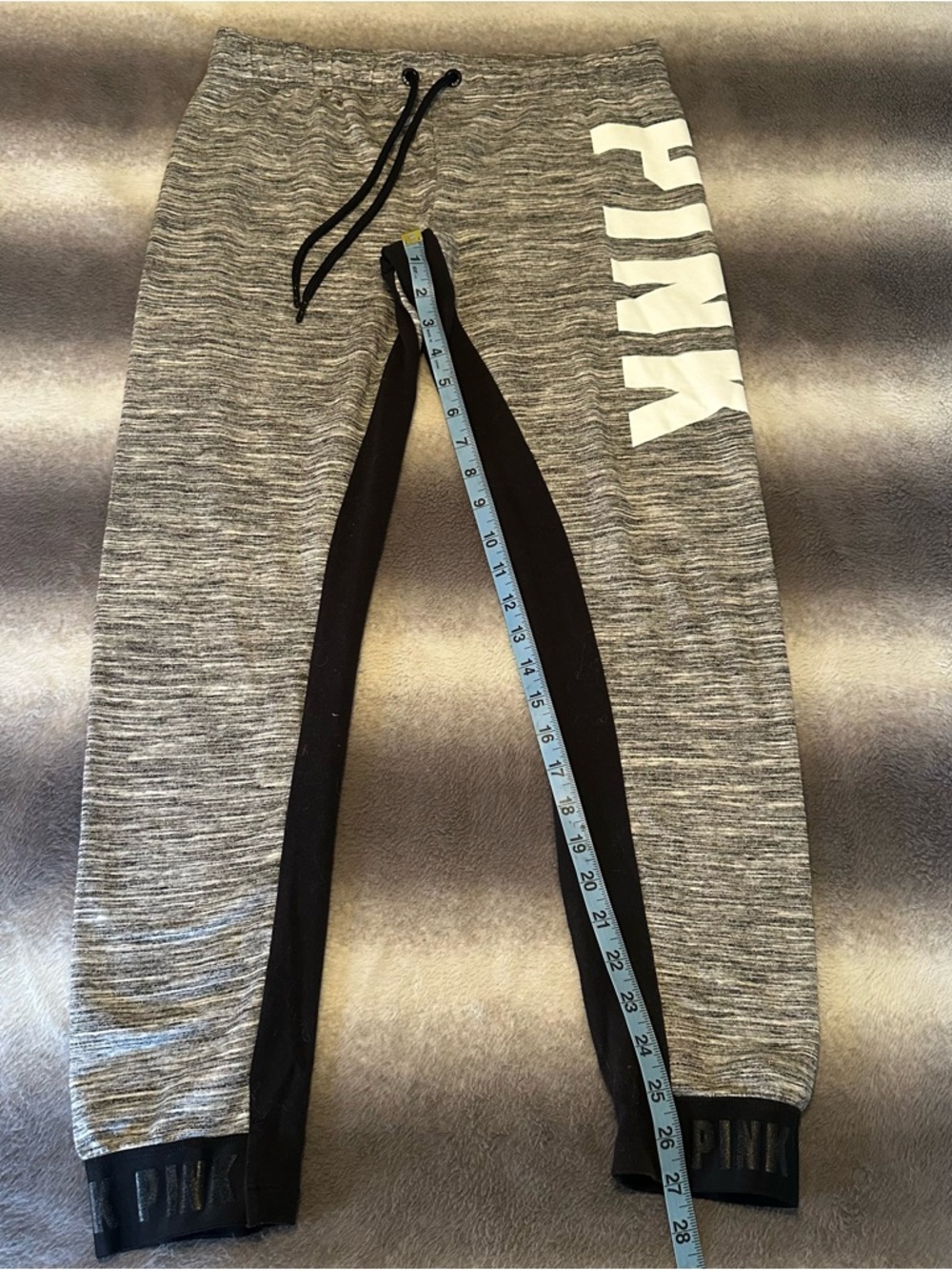 Victoria’s Secret PINK Campus Jogger Sweatpants Gray Logo M - Picture 5 of 8